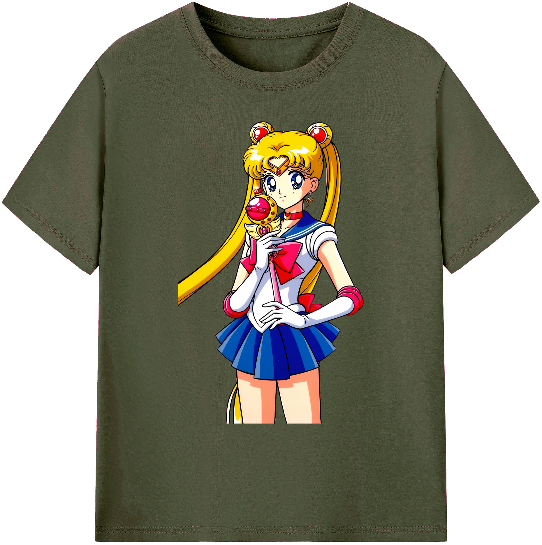 （画像用） 美少女戦士セーラームーン 月野 うさぎ つきの うさぎ Sailor Moon Tsukino Usagi 綿100％ メンズ半袖Tシャツ｜肌触りやわらか＆通気性